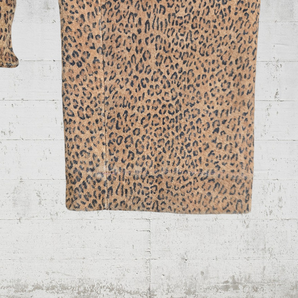 1990s Vintage The Limited Animal Print Maximal Suede Leather Jacket Size Small - Picture 4 of 8